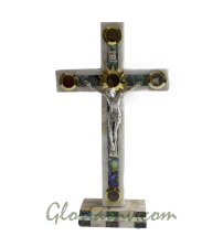 Mother of Pearl Latin Cross with Stand 